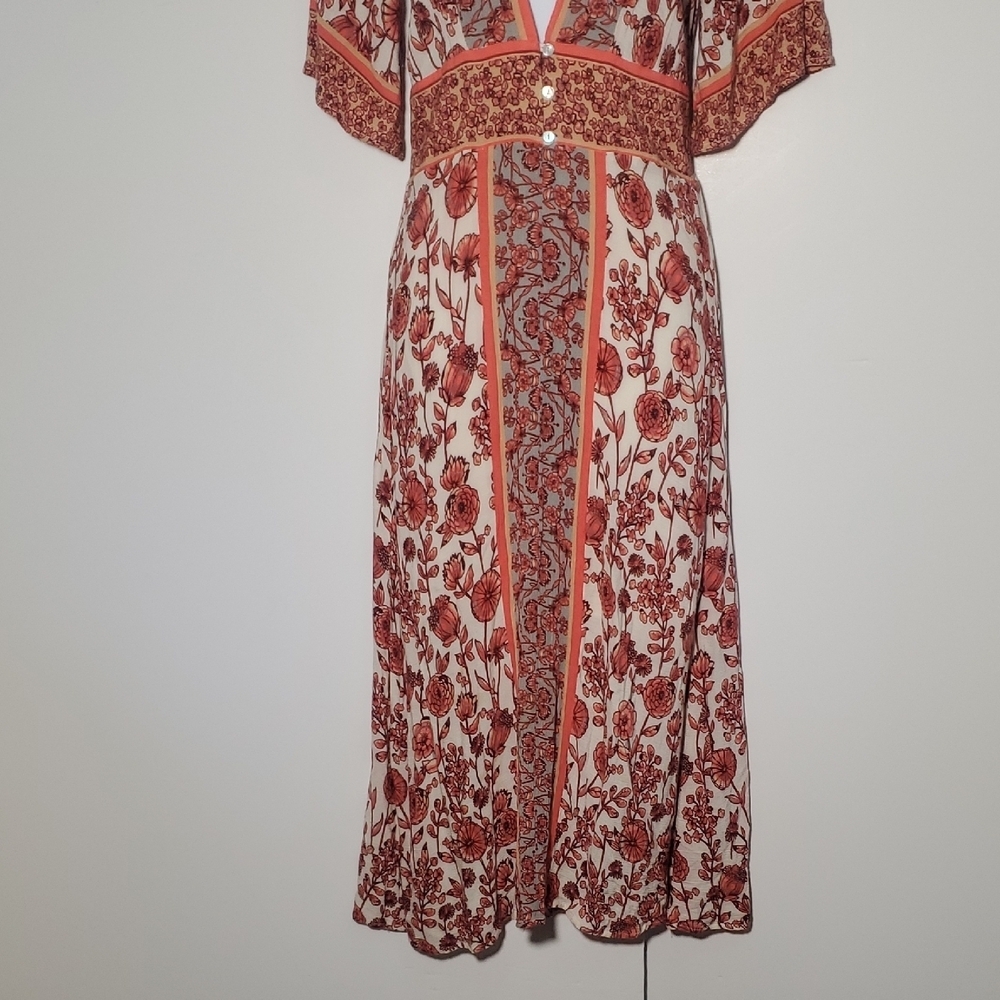 Illa Illa Floral Dress Floral V-Neck Maxi Dress Size S - Picture 3 of 13